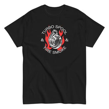 Turbo Spool And Tire Smoke T-Shirt-In-Black-From Aggressive Thread